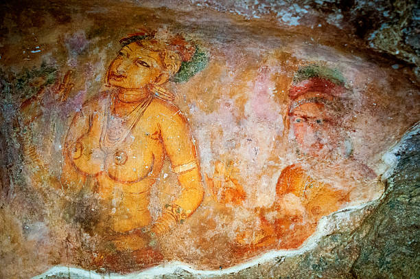 istock Ancient famous wall paintings (frescoes) at Sigirya Sri Lanka 164265304