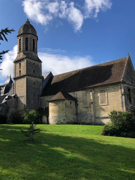 istock A green park with a church, in Normandy 1642667759