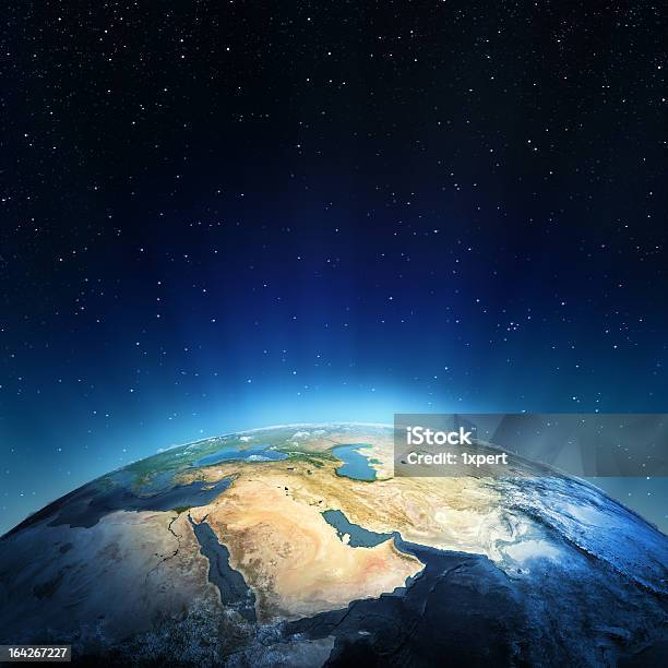 Middle Wschód - zdjęcia stockowe i więcej obrazów Globus - Wyposażenie do nawigacji - Globus - Wyposażenie do nawigacji, Arabia Saudyjska, Planeta Ziemia