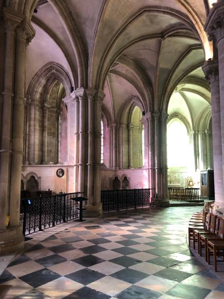 istock A walking path in black and white marble, into the Men abbey, in Caen, in Normandy 1642678049