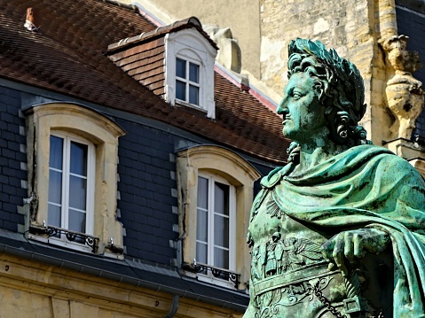 High resolution photograph of a detail from a portrait of Medieval pope looking to heaven, 15th Century