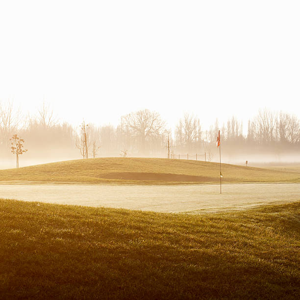 istock Golf Course in the foggy morning. 164268139