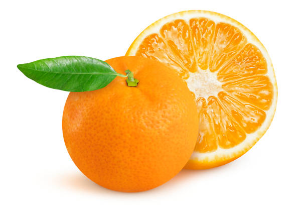 istock Mandarin and orange on an isolated white background. 1642688898