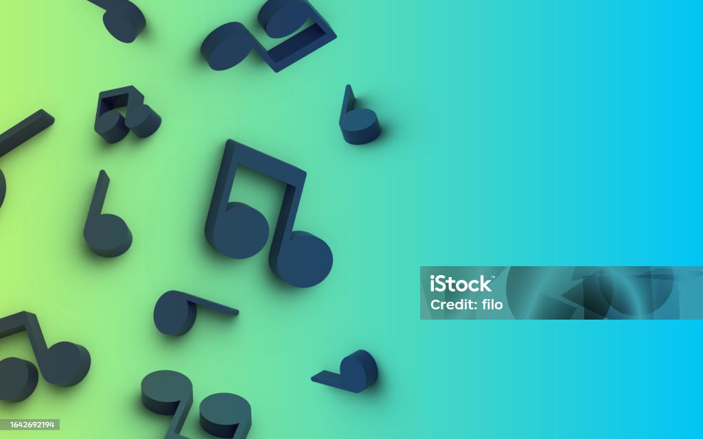 Musical Notes Gradient Musical Notes 3d Render Background Stock Photo - Download Image Now ...