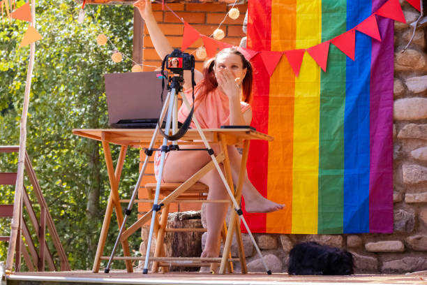 istock Having fun with my LGBTQ friends online 1642695564