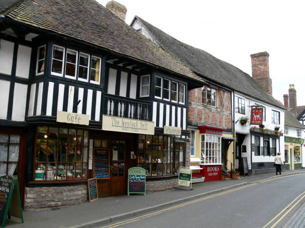 Half-timbered houses in England stock photo
