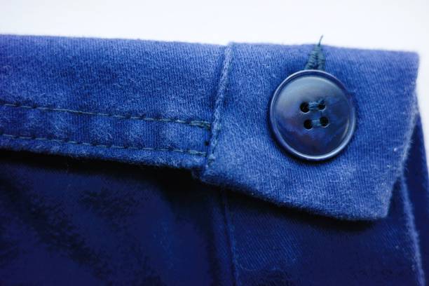 Blue Jacket Sleeve & button stock photo