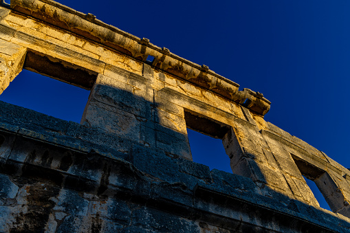 Amphitheater in Pula tourist attractions gladiatorial arena in Croatia