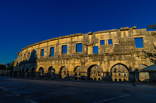 Amphitheater in Pula tourist attractions gladiatorial arena in Croatia