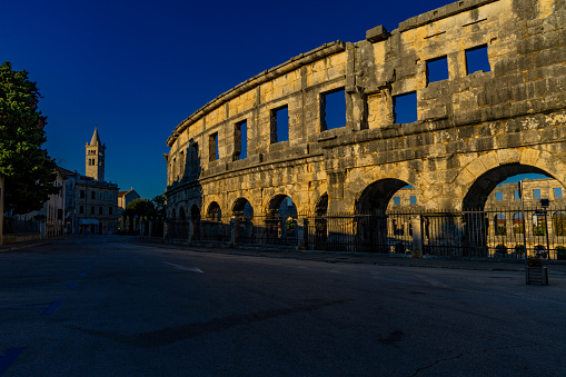 Amphitheater in Pula tourist attractions gladiatorial arena in Croatia