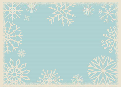 Vector illustration Snowflake pattern background in blue color vintage style. Easy to edit vector eps in download. Includes high resolution jpg.