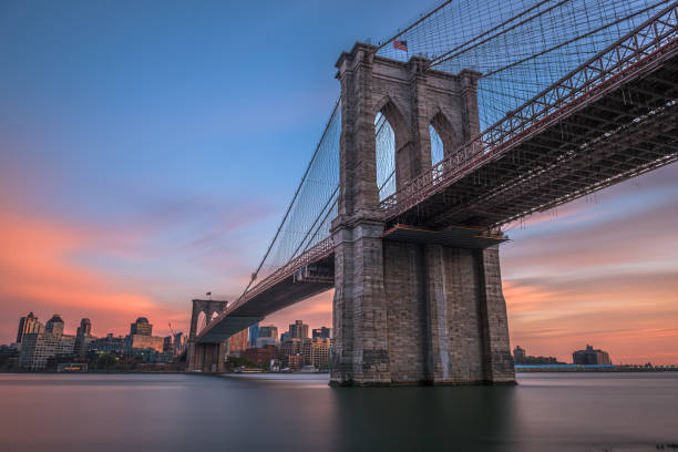 ponte di brooklyn, new york, stati uniti - ponte di brooklyn foto e immagini stock