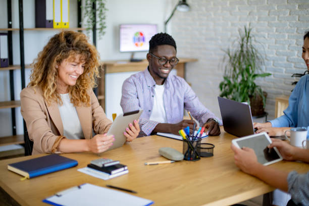 istock Colleagues working together at the office 1642854257