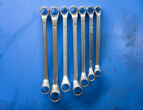 wrenches hanging on the wall