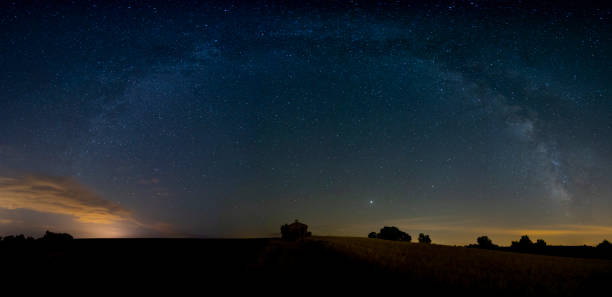 istock Chapel with starry sky in Provence, France 1642915523