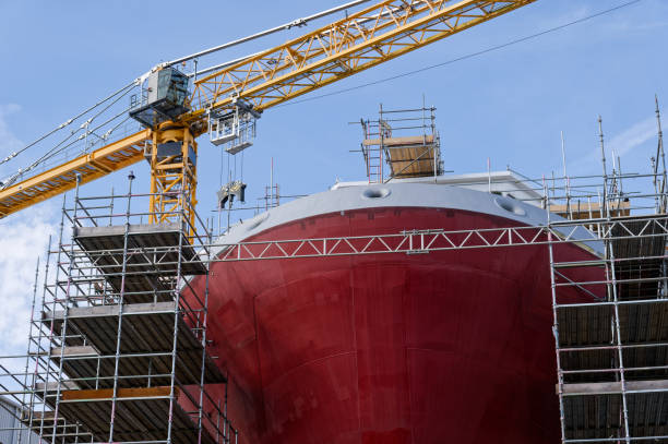 istock New ferry in construction using crane and scaffolding at Port Glasgow 1642918311
