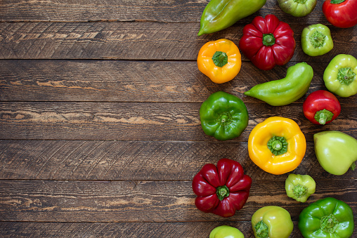 bell pepper on wooden background