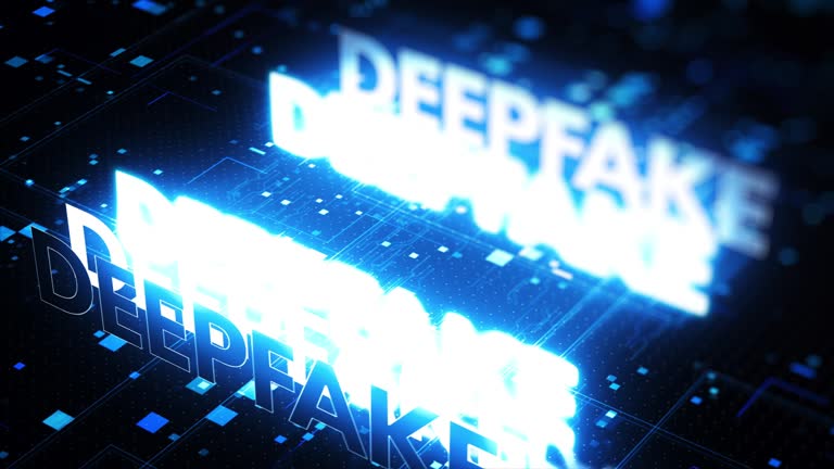 Deepfake Concept Being Carved in Deep Space Technological Background