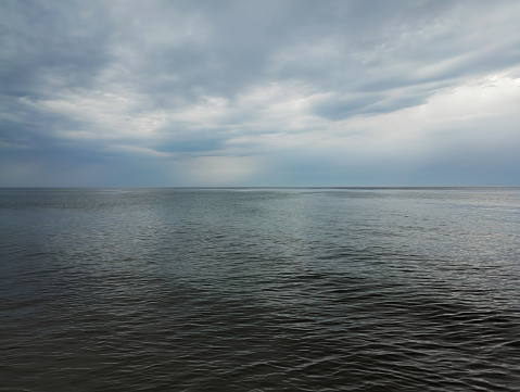 calm sea, cloudy sky - sea view, horizontal wallpaper