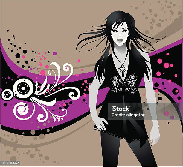 Gothic Girl Stock Illustration - Download Image Now - Adult, Backgrounds, Beauty