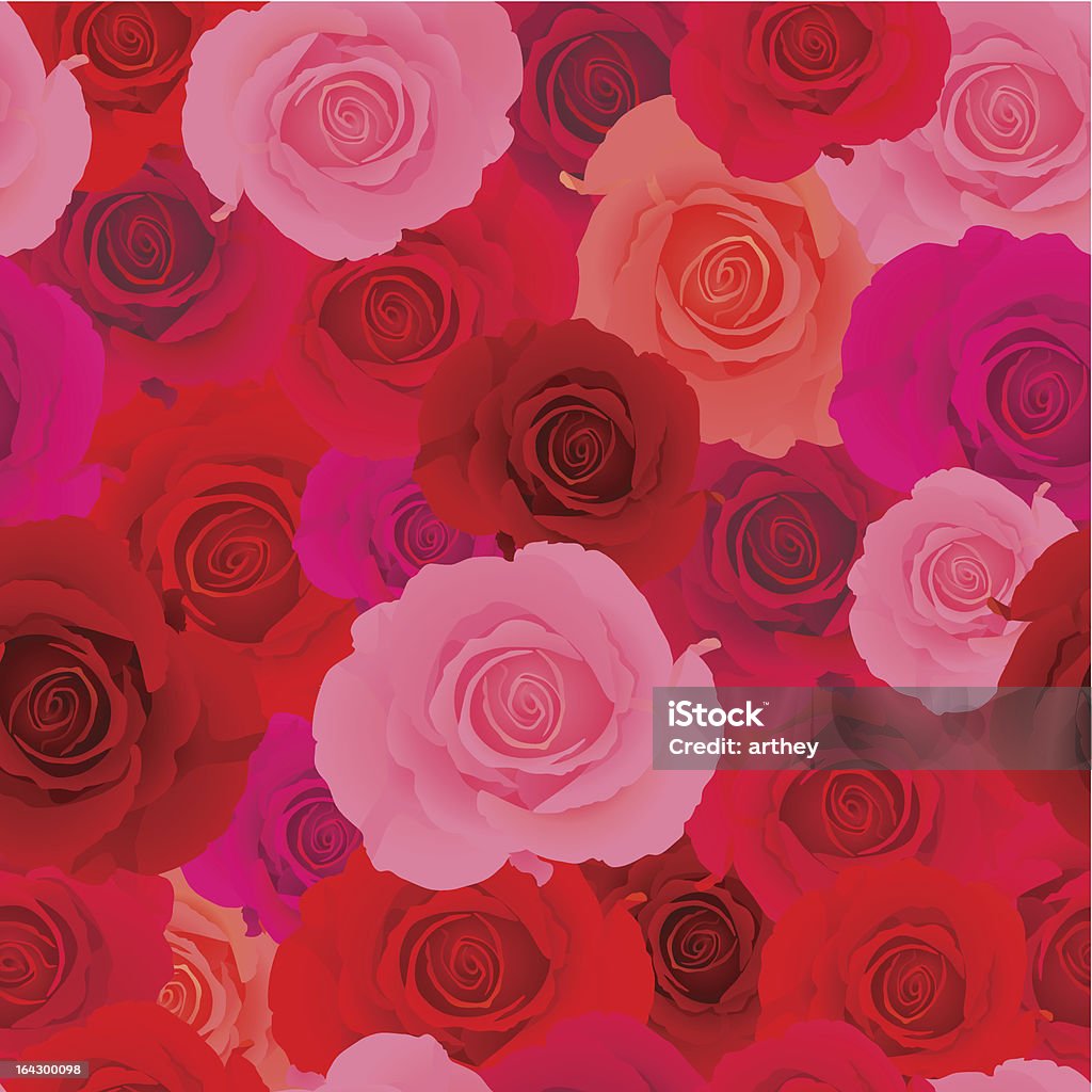 Rosso & Rosa Seamless Pattern - arte vettoriale royalty-free di Rosa - Fiore