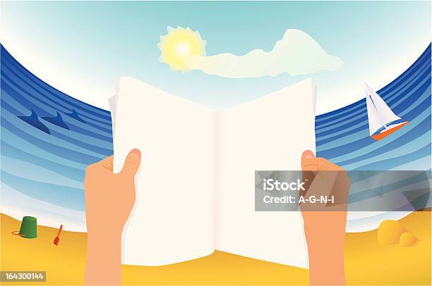 Magazyn Czytnik Na Plaży - Stockowe grafiki wektorowe i więcej obrazów Czytać - Czytać, Lato, Plaża