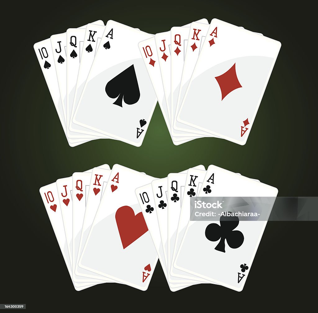 Poker Royal flushes - Lizenzfrei Royal Flush Vektorgrafik