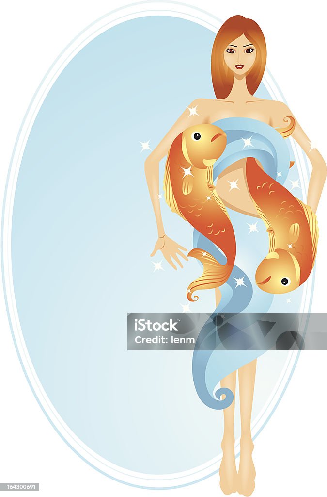 Pisces Women Zodiac Series: Pisces - Vector Adult stock vector
