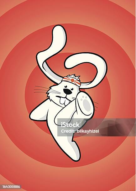 Crazy Coniglietto - Immagini vettoriali stock e altre immagini di Coniglio - Animale - Coniglio - Animale, Karate, Aikido