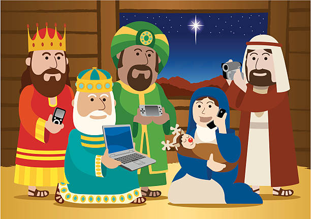 Consumer Nativity vector art illustration