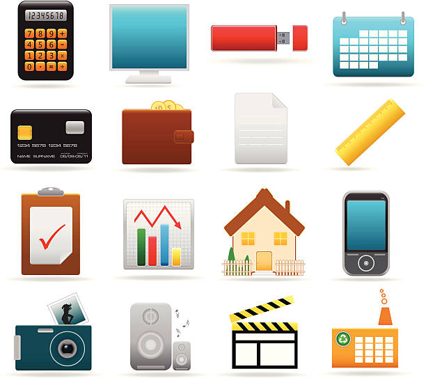 Set of web icons vector art illustration