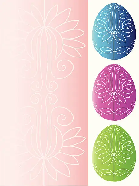 Vector illustration of Easter banner with eggs