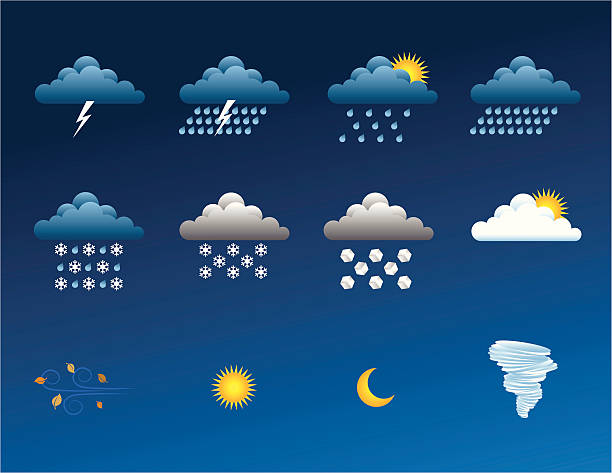 Weather Forecast Icons vector art illustration
