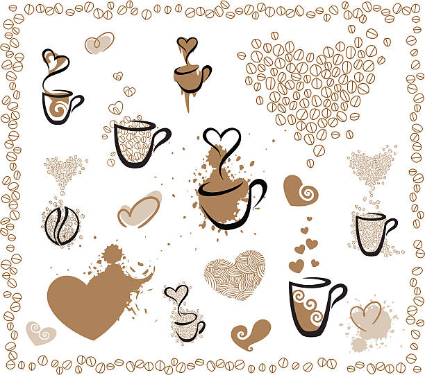 ilustrações de stock, clip art, desenhos animados e ícones de amantes de café - pouring coffee liquid coffee bean