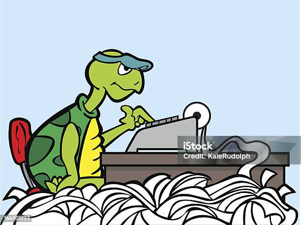 Turtle Accountant Using Adding Machine Stock Illustration - Download ...
