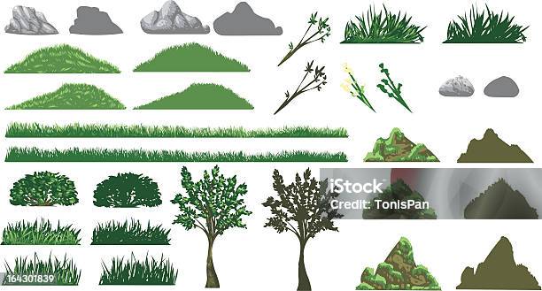 草クリスマスツリーと丘陵の設定 - 潅木のベクターアート素材や画像を多数ご用意 - 潅木, 芝草, シルエット