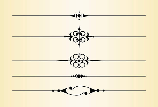 Decorative Dividers and Accents #2 5 decorative traditional dividers dingbat stock illustrations