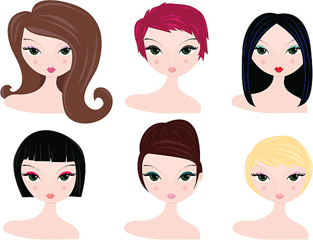 hairstyles for women various hairstyles and hair colors for women. woman beehive stock illustrations