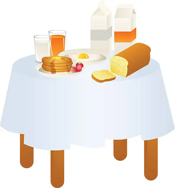 Vector illustration of BreakfasTable