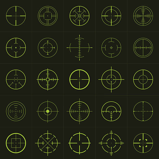 krzyżyk - crosshair gun rifle sight aiming stock illustrations