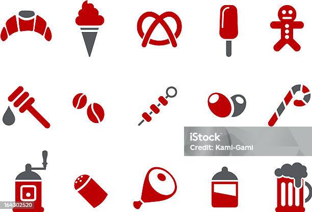 Zestaw Ikon Żywności - Stockowe grafiki wektorowe i więcej obrazów Bez ludzi - Bez ludzi, Broszka, Cukierek