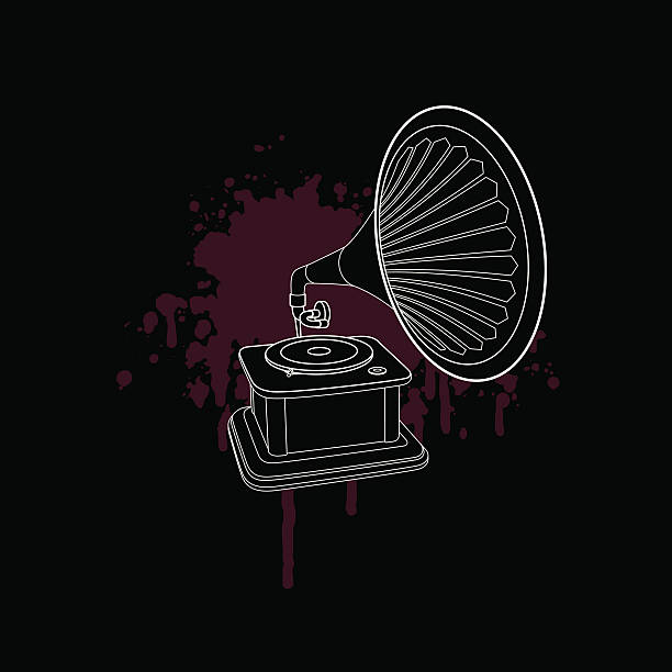 gramophone vector art illustration