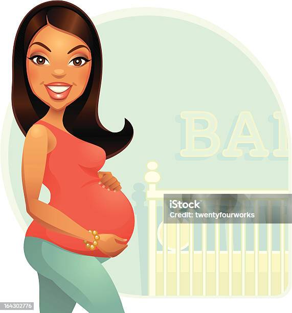 Ilustración de Esperando Embarazada Africana Belleza y más Vectores Libres de Derechos de Embarazada - Embarazada, Afrodescendiente, Mujeres