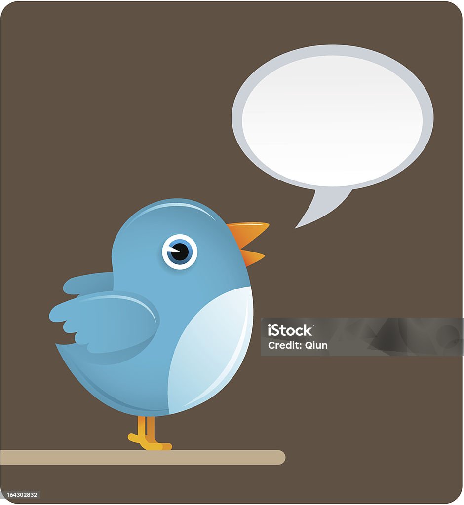 Oiseau bleu Tweet - clipart vectoriel de Chant d'oiseau libre de droits