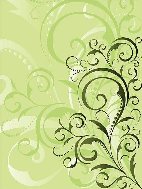 Vert floral fond décoratif - Illustration vectorielle