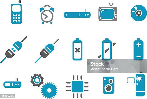 Set Di Icone Elettronica - Immagini vettoriali stock e altre immagini di Alimentatore - Alimentatore, Altoparlante - Hardware audio, Attrezzatura