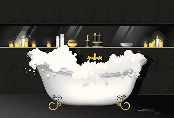 Vector illustration of Bathtub