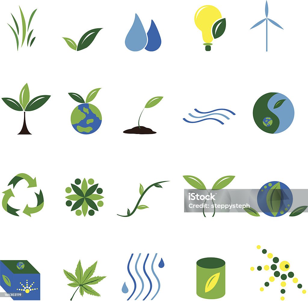 Значки окружающей среды - Векторная графика Самостоятельно выращенн�ый роялти-фри