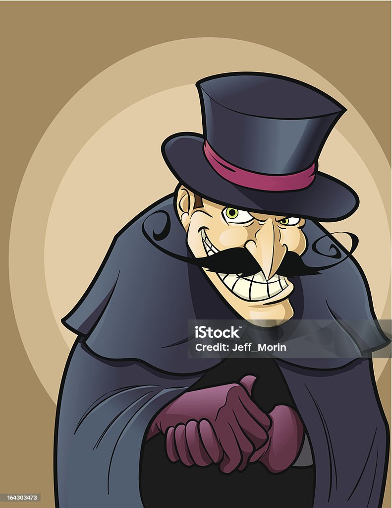 A Vector Image Of A Villain That Is Wearing A Cape Stock Illustration -  Download Image Now - Villain, Cartoon, Mustache - iStock