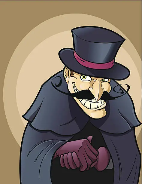 Vector illustration of A vector image of a villain that is wearing a cape